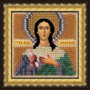 078ПМИ Набор для вышивания ВЫШИВАЛЬНАЯ МОЗАИКА Св.Муч. Клавдия 6,5х6,5 см