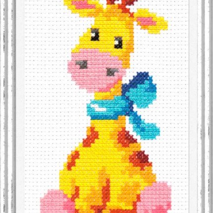 10-34 Набор для вышивания ЧУДЕСНАЯ ИГЛА Жирафик 8х15 см