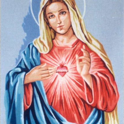 14.808 Канва жесткая с рисунком "Доброе сердце Девы Марии"