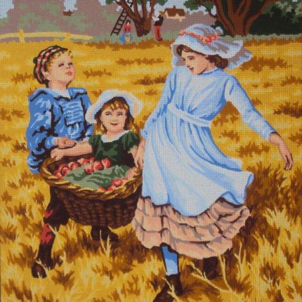 14.851 Канва жесткая с рисунком "Сбор урожая"