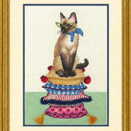 70-35367 Набор для вышивания DIMENSIONS Леди Кошка 25,4х35,6 см