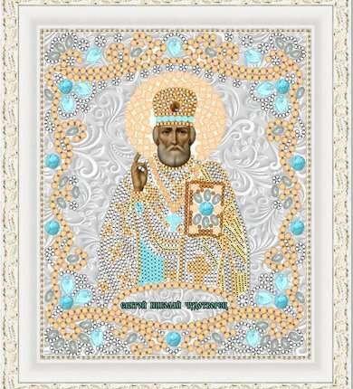 7118 Рисунок на ткани (Бисер) КОНЁК Св. Николай Чудотворец 15х18 см