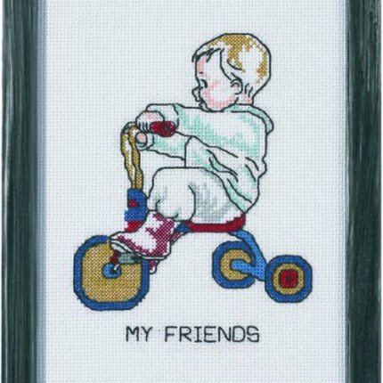 92-1185 Набор для вышивания "Мальчик на трёхколесном велосипеде"