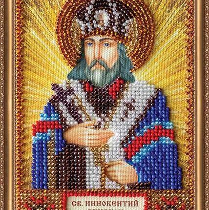 AAM-104 Набор для вышивания бисером АБРИС АРТ Св.Иннокентий 10х15 см