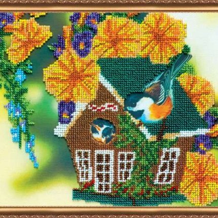 AB-078 Набор для вышивания бисером АБРИС АРТ В саду 1 25х20 см