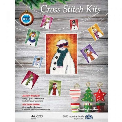 C255 Набор для вышивания РТО Веселая зима 7х9 см