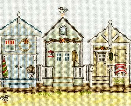 XSS7 Набор для вышивания "New England – Beach Huts" (Пляжные домики)