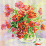 1732 Рисунок на канве МАТРЕНИН ПОСАД 41х41 - Букет маков