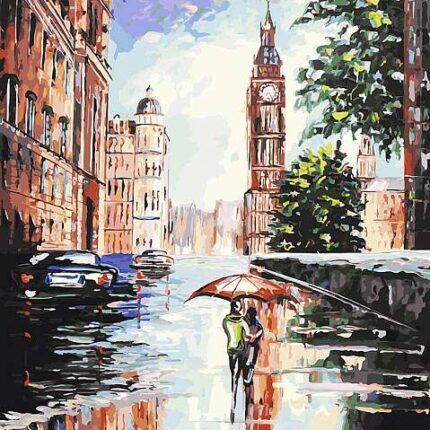 092-AB Картины по номерам Белоснежка Лондонский мотив 40х50 см