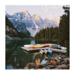 KH0697 Картины по номерам Molly Пристань в горах (19 цветов) 30х30 см
