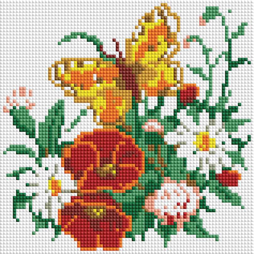 Набор Белоснежка для изготовления картин со стразами арт.455-ST-PS Бабочка на лугу 20х20 см Набор Белоснежка для изготовления картин со стразами арт.455-ST-PS Бабочка на лугу 20х20 см