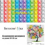 Набор Белоснежка для изготовления картин со стразами на подрамнике арт.295-ST-S Древо Весны 30х30 см