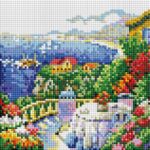 Набор Белоснежка для изготовления картин со стразами на подрамнике арт.391-ST-S Южный вид 20х20см