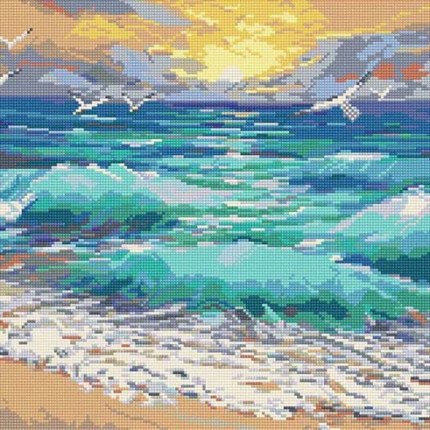 Ah0359 Картина стразами "Морские волны"