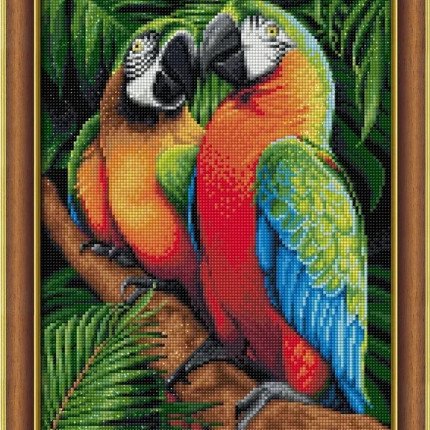 Набор для изготовления картин "АЛМАЗНАЯ ЖИВОПИСЬ" арт.1791 Ара в джунглях 30х40 см