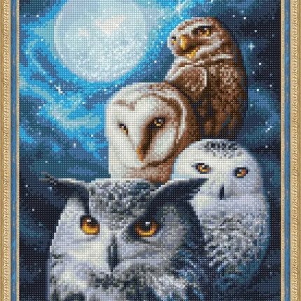 Набор для изготовления картин "АЛМАЗНАЯ ЖИВОПИСЬ" арт.1738 «Ночные совы» 30х40 см