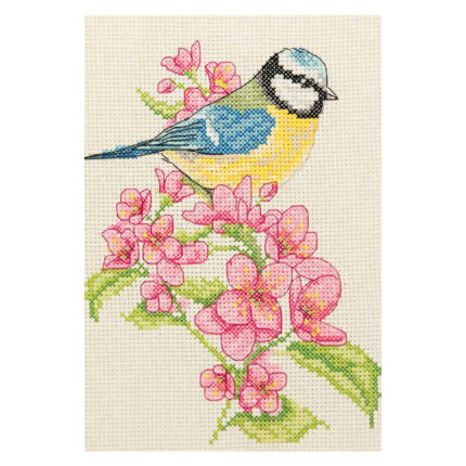 Набор для вышивания Anchor, MEZ, Венгрия "Bluetit and Blossom" 23*16см, арт.AK135