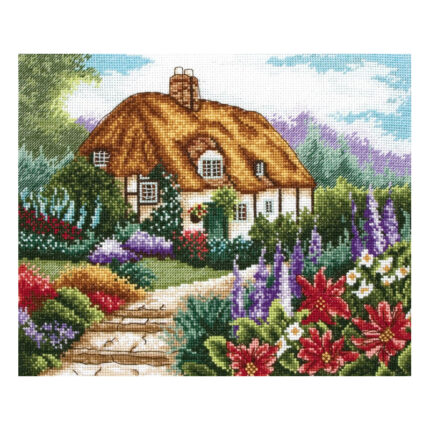 Набор для вышивания Anchor, MEZ, Венгрия "Cottage Garden In Bloom" 20х25 см, арт.PCE593