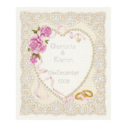 Набор для вышивания Anchor, MEZ, Венгрия "Floral Heart Wedding Sampler" 24х20 см, арт.ACS05