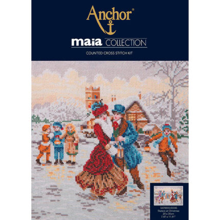 Набор для вышивания Maia, MEZ, Венгрия "Skaters at Christmas" 20*30см, арт.5678000-05045