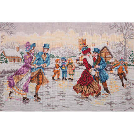 Набор для вышивания Maia, MEZ, Венгрия "Skaters at Christmas" 20*30см, арт.5678000-05045