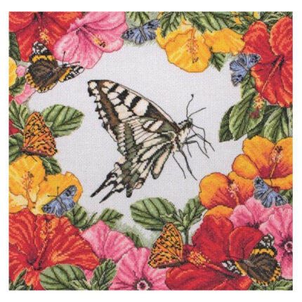 Набор для вышивания Maia, MEZ, Венгрия "Spring Butterflies" 30х30 см, арт.5678000-01225