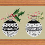 Набор для вышивания крестом Acufactum Ute Menze, Германия, "Два рождественских шара" 12*12см, арт.24098-03