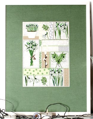 Набор для вышивания крестом Acufactum Ute Menze, Германия, "Подснежники" (сэмплер) 24*34см, арт.24017-01